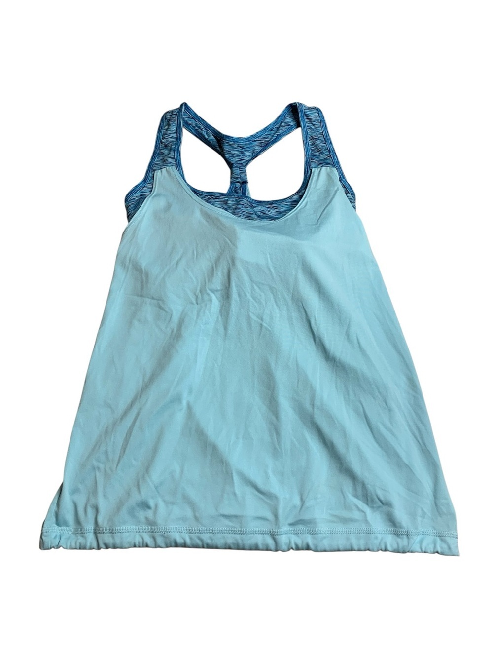 Athletic Works Blue Racerback Tank Top with Built-In Bra Size Medium